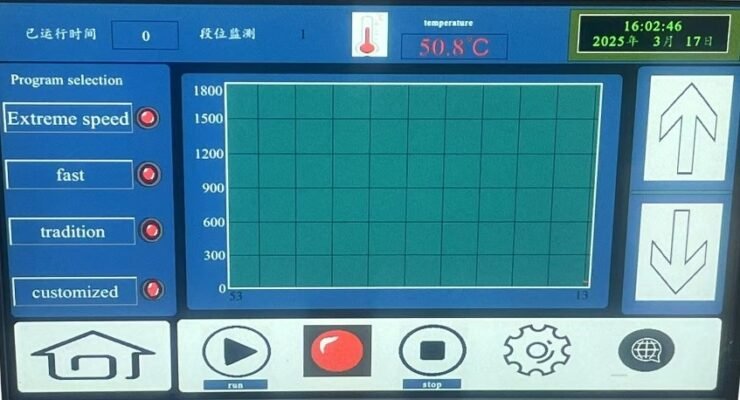 intutive touch LCD screen for sintering programming setting